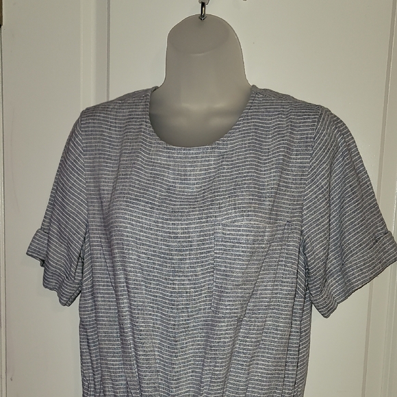 Old Navy Blue and White Striped Jumpsuit Sz: L - Picture 5 of 9